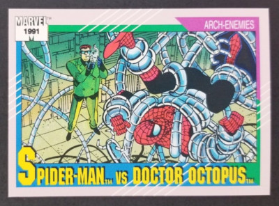Spiderman vs Dr. Octopus 1991 Superheroes Marvel Impel Card #105 (NM)