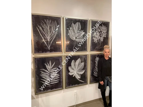 SIX STUNNING HUGE LEAF FOLIAGE PRINTS WALL ART PICTURES UTTERMOST 33671 - Picture 1 of 6