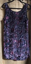 MINKPINK Women’s Size M Lined Crushed Velvet Spandex Floral Tank Dress/Tunic