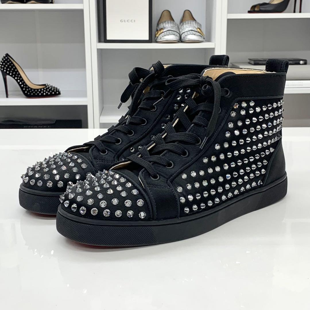 Black Louis Spikes High-top Sneakers