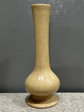 Vintage 1977 Haeger Pottery Teleflora Mottled Gold Glossy 8” Bud Vase in EUC