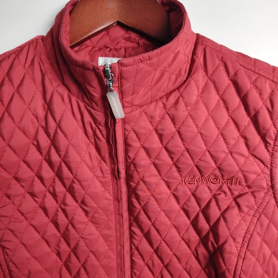 Cutter & Buck Small Womens Medium Zip Quilted Vest Red Kenworth Embroidery - Image 2 of 4
