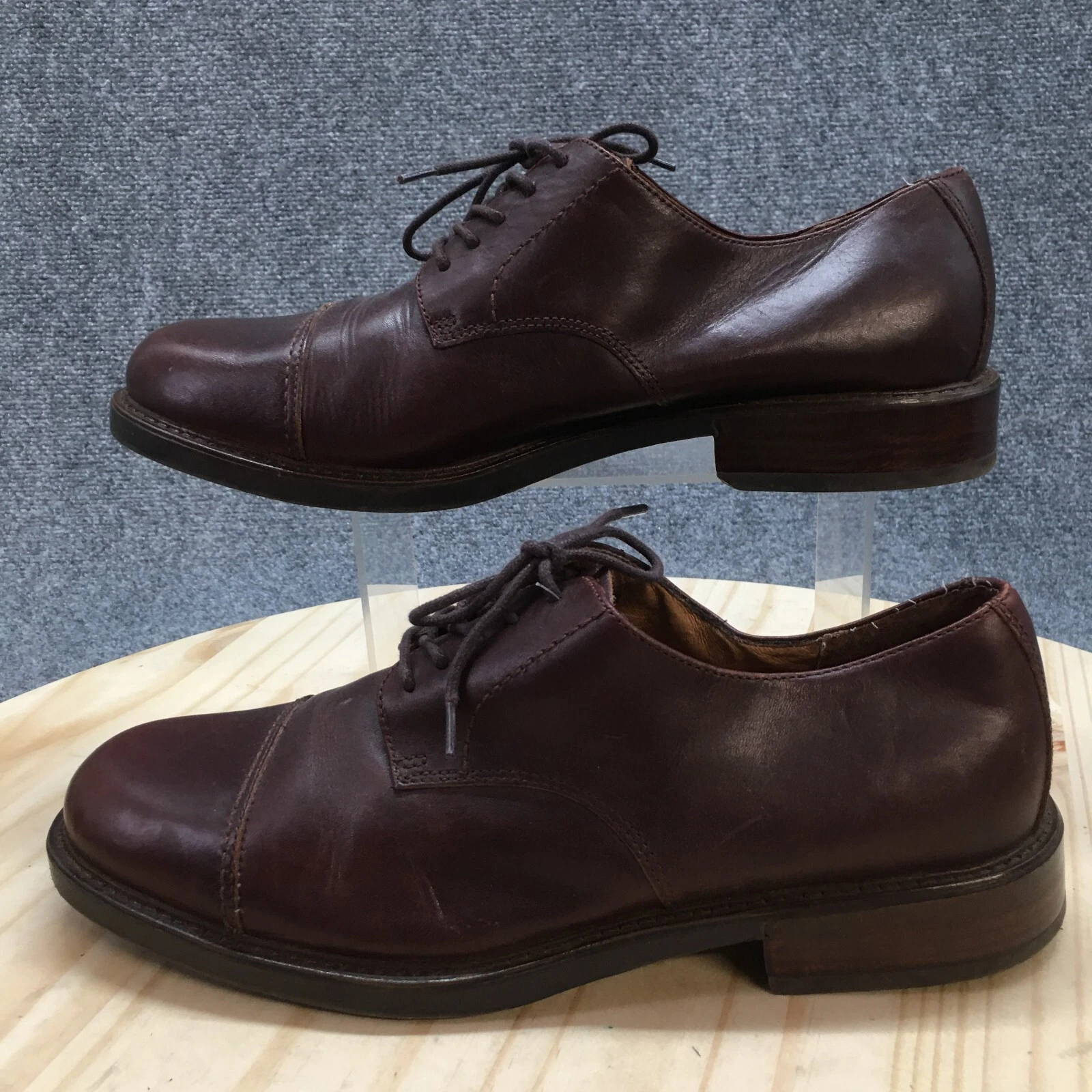 THOM BROWNE Scarpe eleganti Thom McAn da uomo 10 5 Oxford marroni in pelle punta di mandorla casual basse