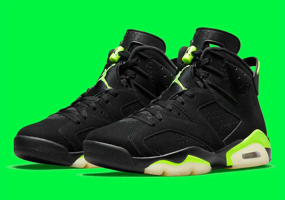 Nike Air Jordan 6 Retro Black Electric Green CT8529-003 Men's Size 8 BRAND  NEW!