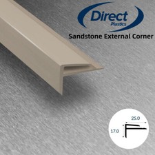 PVC Cladding External Corner - Shade Sandstone - 8ft / 2440mm Long