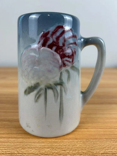 Antique Weller Pottery Etna Mug Stein Edwardian Art Nouveau Floral Cottagecore