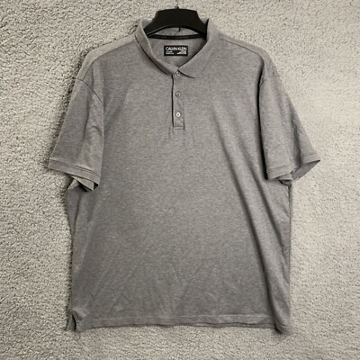 Calvin Klein Liquid Touch Polo Shirt Mens XXL Short Sleeve Gray Casual  Cotton