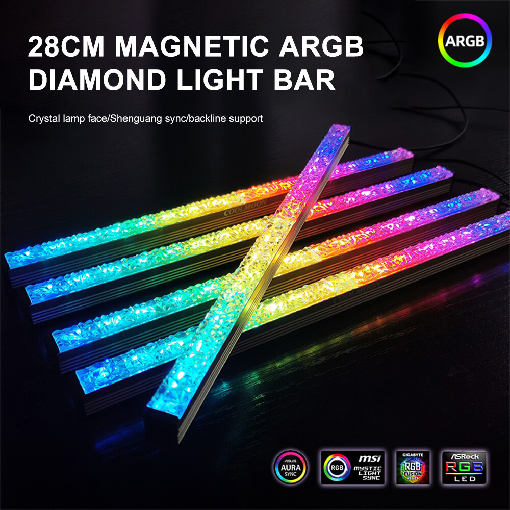 30cm PC Case Computer Chassis Magnetic RGB LED Light Strip Bar 5V 3PIN ARGB/4PIN