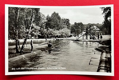 Foto AK RADEBEUL um 1930 Bilz Luft Bad im Lössnitzgrund Schwimmbad  ( 112308