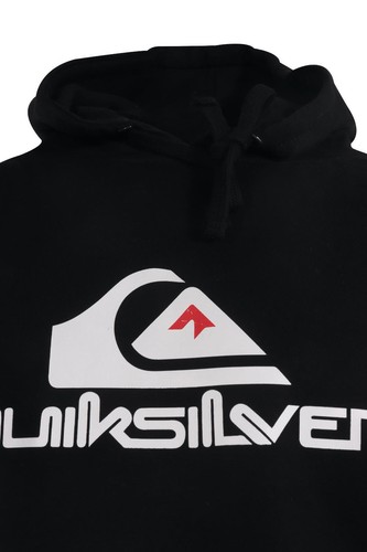Sudadera con capucha para hombre Quiksilver negra blanca roja logotipo (S19) - Imagen 7 de 7