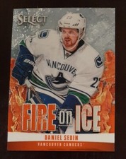 2013 - 2014 Panini Select Daniel Sedin Fire On Ice Hockey Card