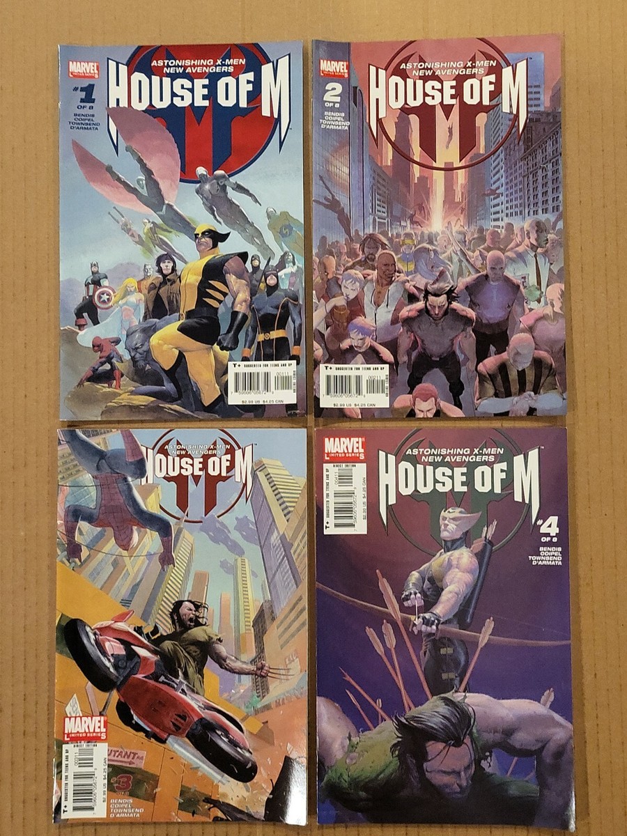 House of M #1-8 plus #1 variant and sketchbook Lot of 10 Marvel