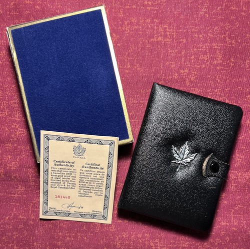 1978 CANADA $100 22 KARAT GOLD PROOF COIN PRESENTATION BOX / CASE & COA -NO COIN