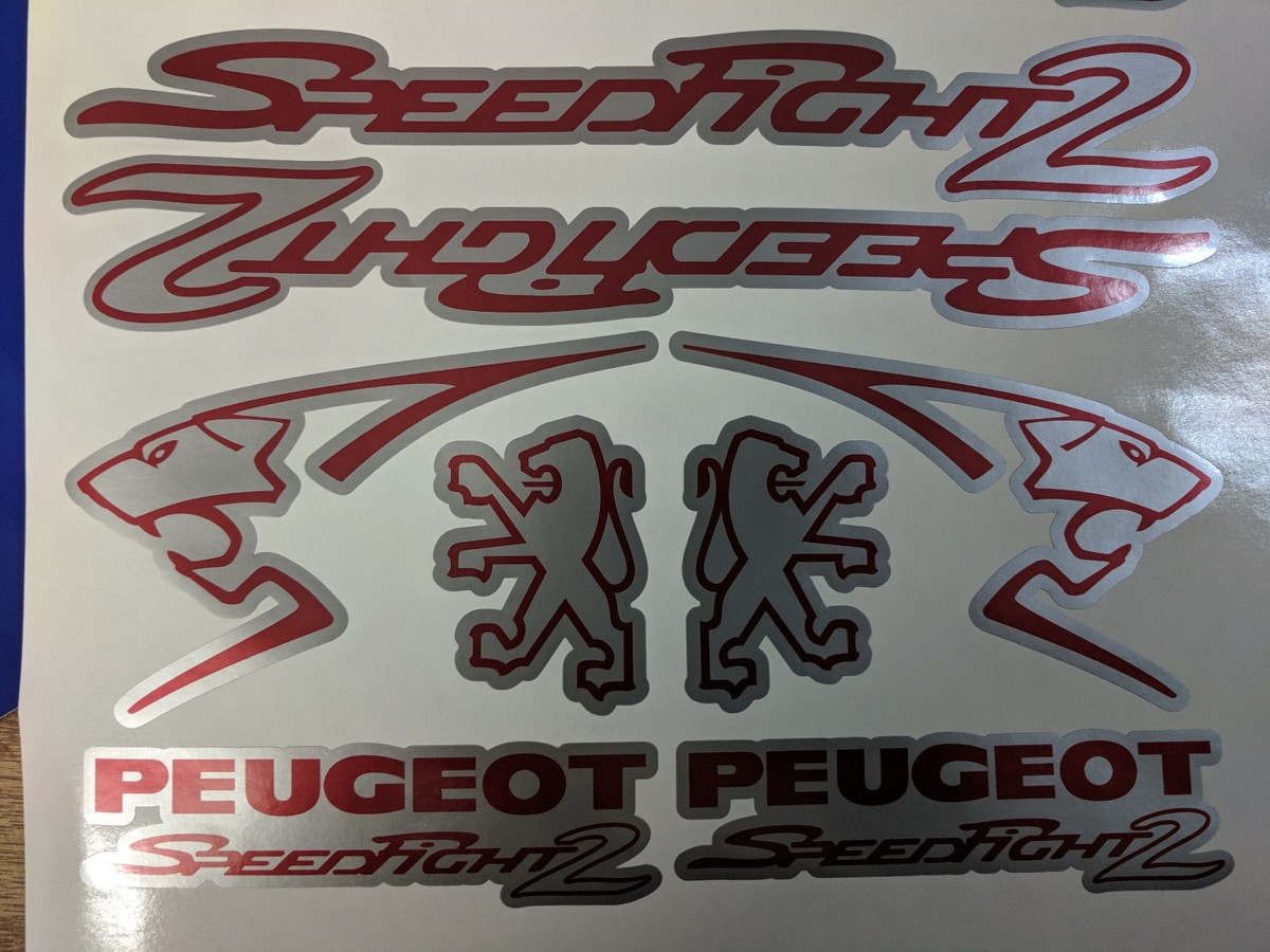 Peugeot Speedfight 2 Sticker/Decal Set *SILVER & RED* 50, 70, 100