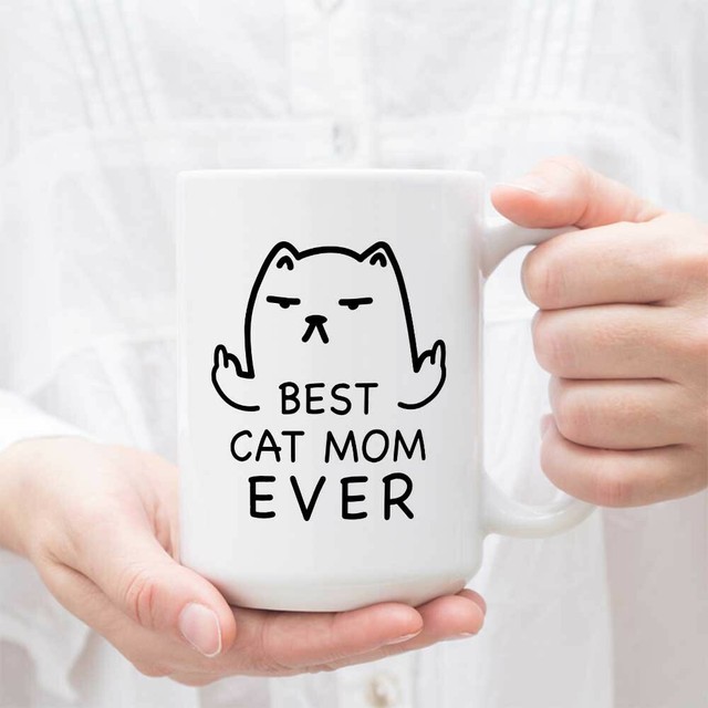 best cat mom ever wine glass