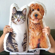 Custom 3D Photo Face Pillow | Turn Any Photo Into a Pillow | Pet Pillow 16”/40cm