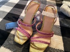 Zara décolleté neon multicolore scintillanti nuove taglia 5us blu, oro, rosa