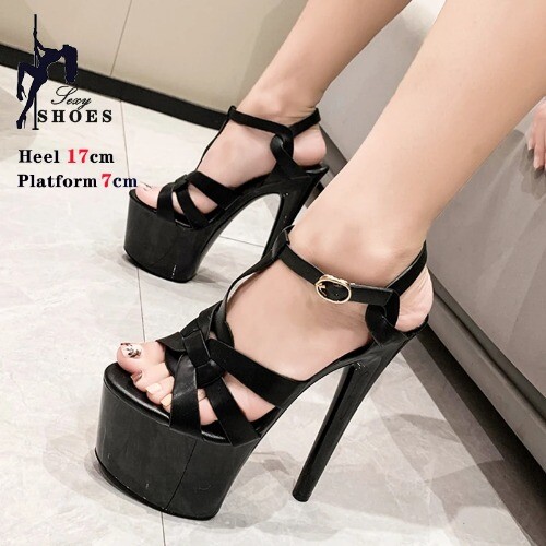Patent Leather Cross Strappy Sandal Platform Shoes High Stiletto Heels Shoes - Picture 26 of 30