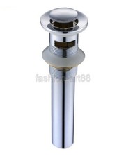 New Polished Chrome Brass Pop Up Bathroom Vessel Sink Drain With Overflow fsd044
