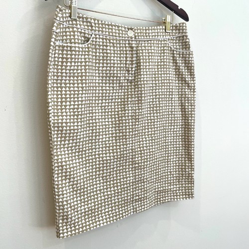Vitti Vitti Skirt Womens IT46 Large Beige Pencil Stretch Made in Italy Coastal - Picture 2 of 11