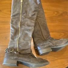 Women s Brown Faux Leather Knee High Riding B...