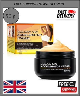 PRO TAN Golden Tanning Accelerator Cream Sunbed Sunbathing Moisturiser 100% Natural 50g