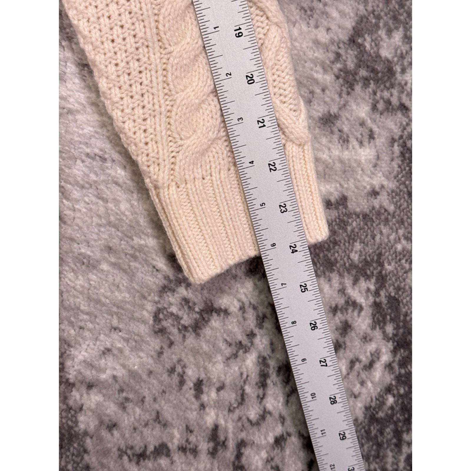 New Uniqlo Sweater Dress Large Womens Wool Blend Chunky Cable Knit Cream thumbnail 5