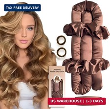 Jumbo Heatless Hair Curler Set-Satin Heatless Curls Overnight, Jumbo Curling Rod