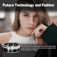 IP68 Waterproof Smart Ring for Women Men, Fitness Tracker with Steps Counter