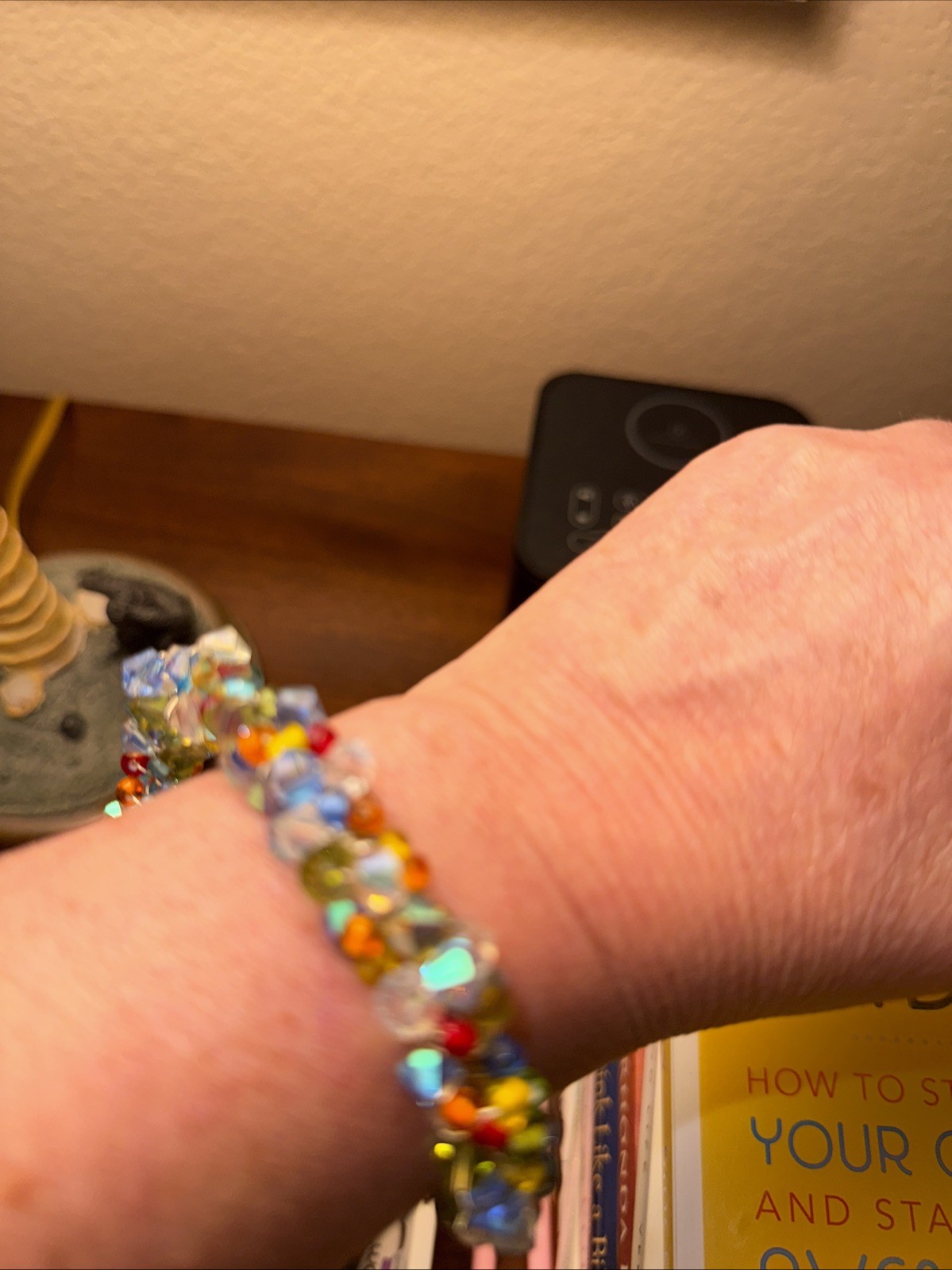 Crystal Cluster Bangle Bracelet Unique Handmade G… - image 3