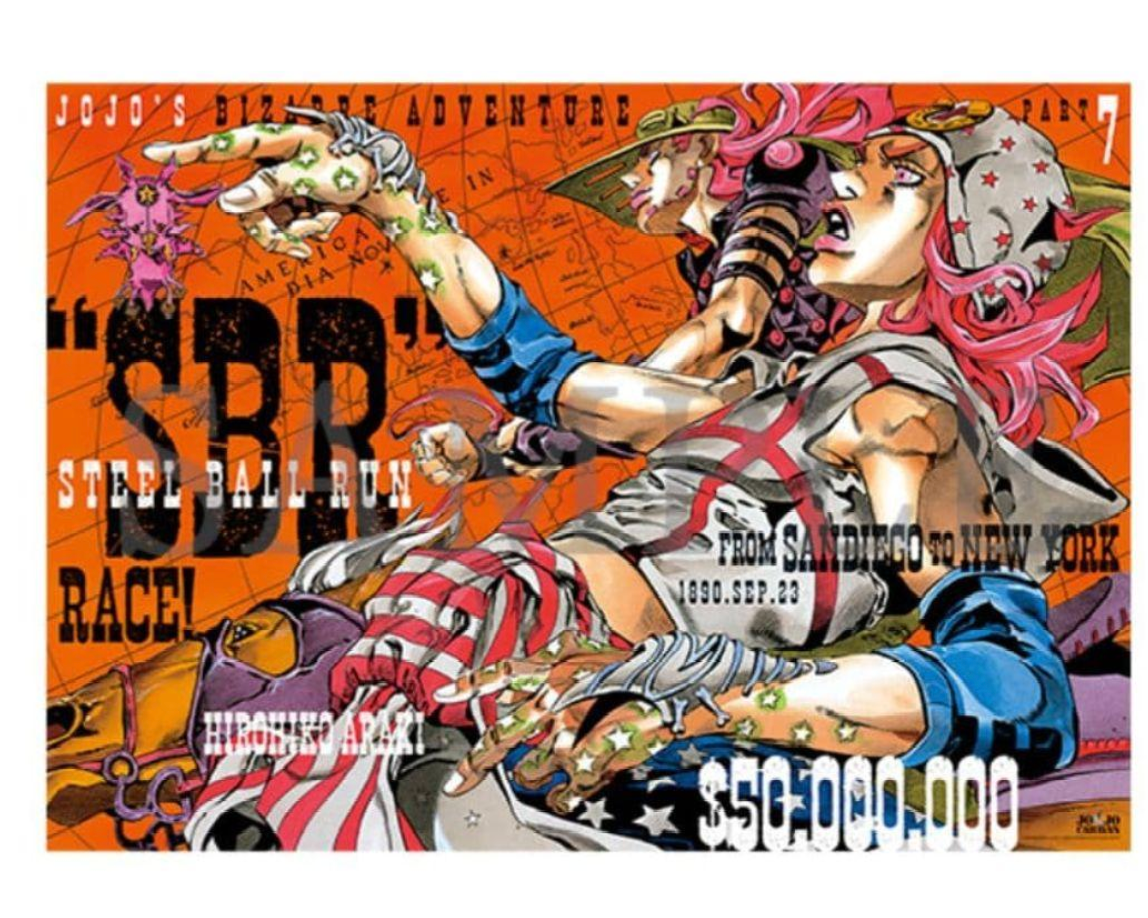 ジョジョキャラバン　steel ball run ポスター　b2 JOJO CARAVAN Art Exhibition limited part 7 STEEL BALL RUN B2