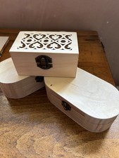 Wooden Trinket Boxes X3 Decoupage Arts And Crafts