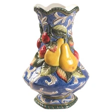 Fitz & Floyd Florentine Fruit Blue Vase 1947081