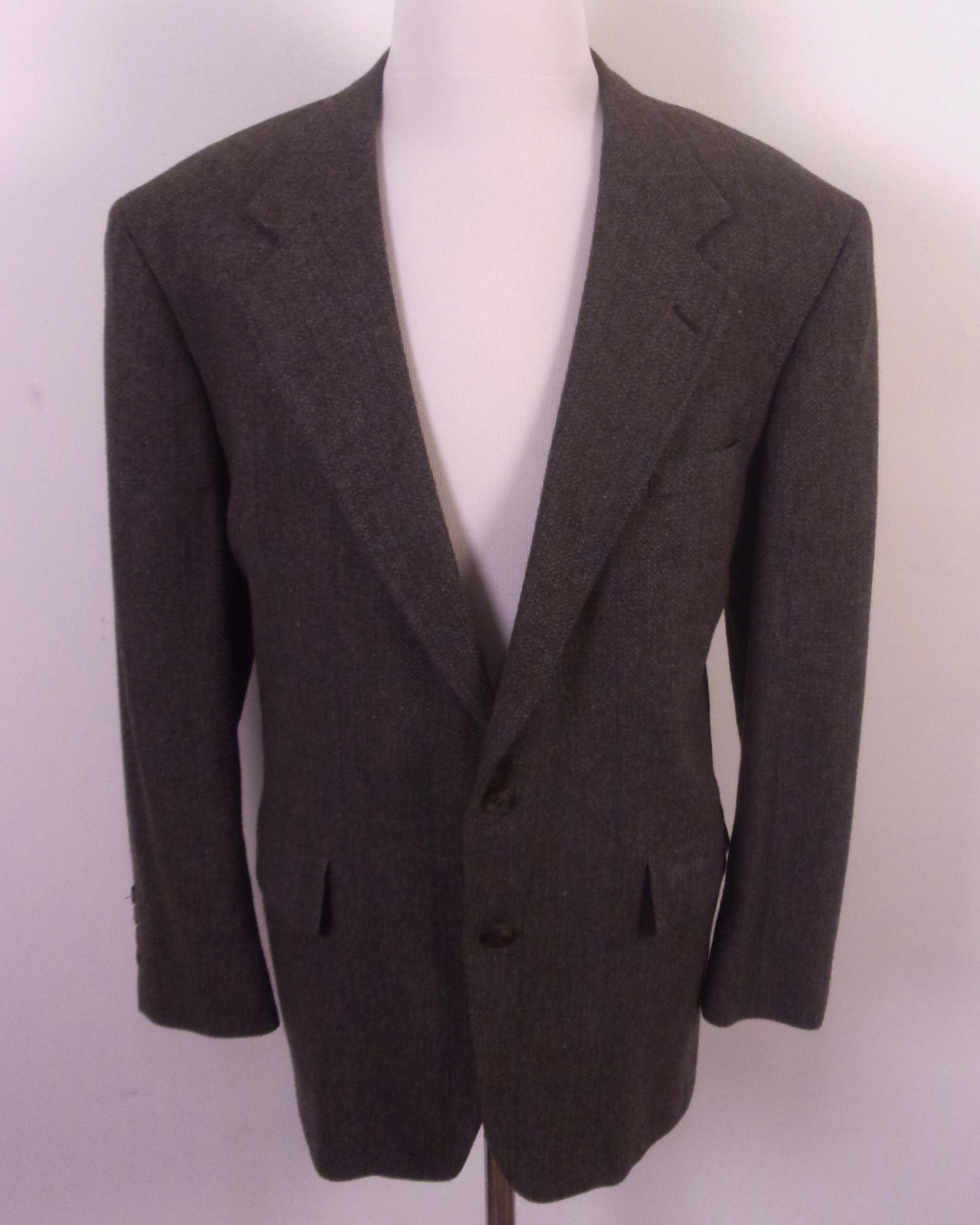 vintage EUC Bill Blass Plaid 100% Wool Tweed Blazer Sportcoat SZ 46 R