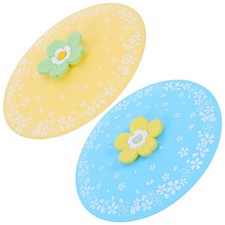 2 Pcs Silicone Mug Cover Covers for Cups Circular Lid Glass Tumbler