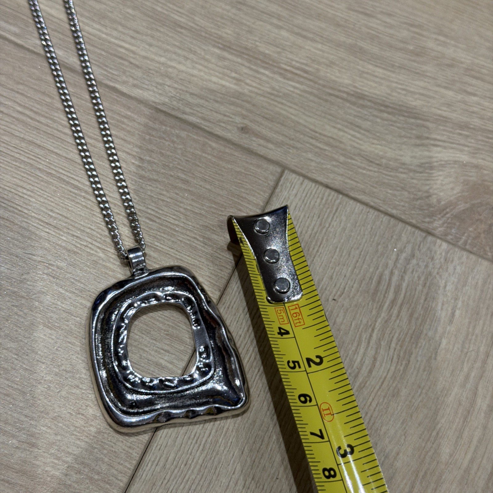 Silver  tone statement minimalist boho bohemian retro gorgeous chunky necklace image 9