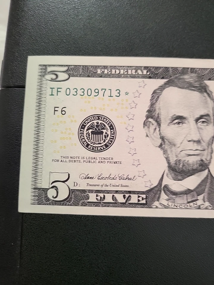 2006 Federal reserve notes $5  star Fresh Nice Notes Extra Extra Fine - Image 4 of 4