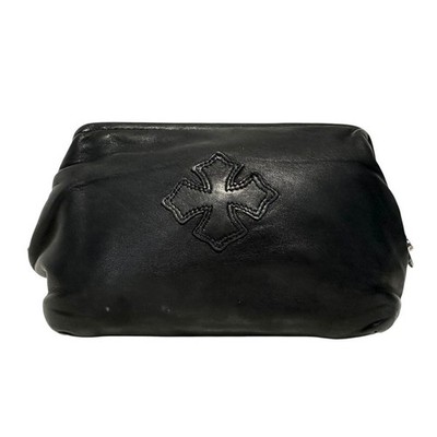 Extremely Rare ◇ Chrome Hearts Cosmetic Pouch, Cross Patch, Round 