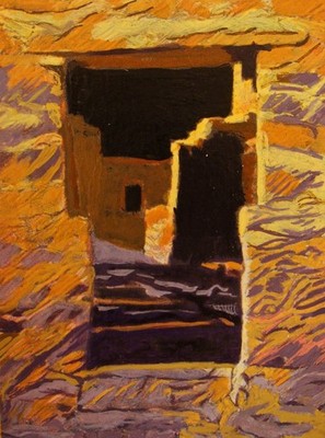 The Door Beyond Dusk ACEO 3.5 x 2.5 inches ORIGINAL
