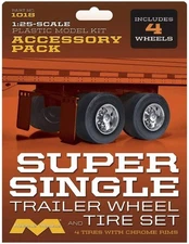 Pegasus Hobbies 1/25 Super Single Trailer Wheel & Tire Set (4), MOE1018