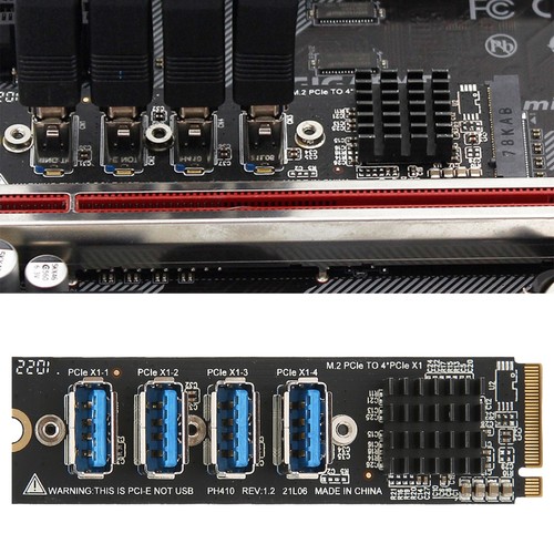 M.2 To Pcie Expansion Card Pcie 4 Ports Strong Anti Interference Stable Tr DTS - Afbeelding 18 van 22