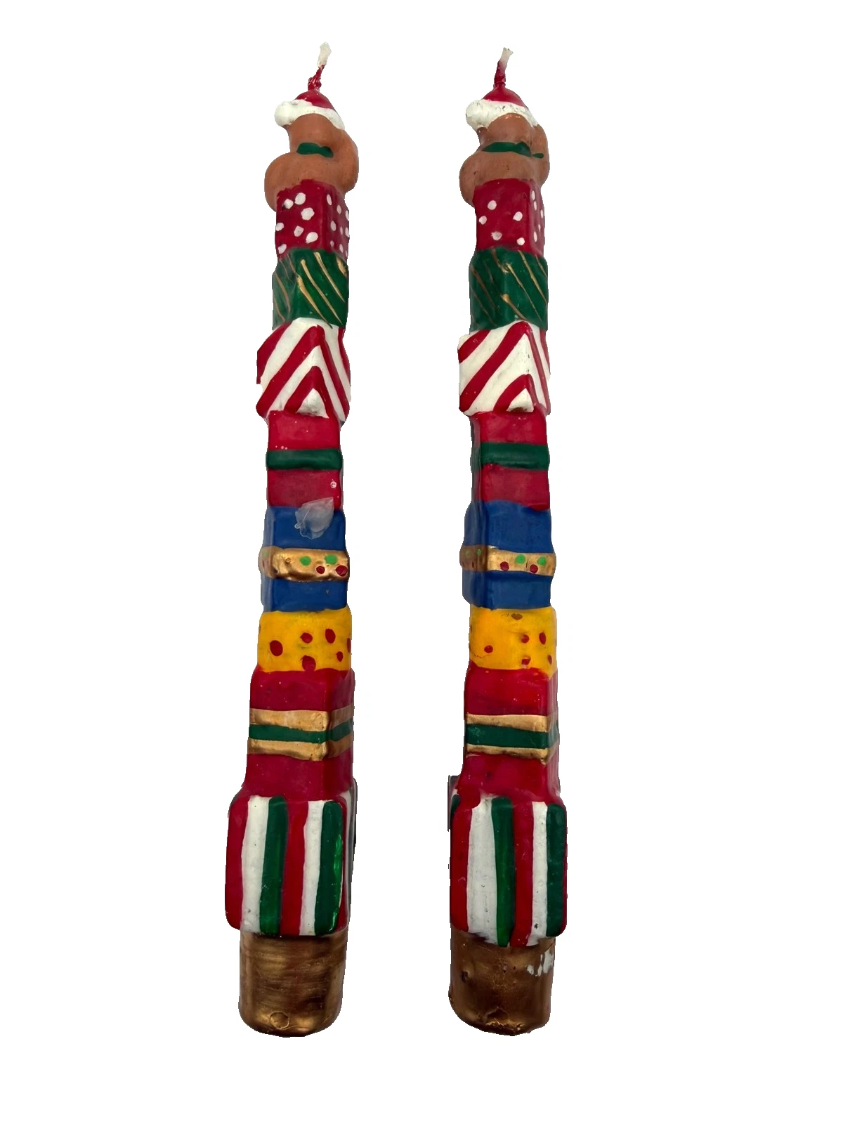 Vintage Giftco Christmas Teddy Bear Taper Candles 8"  NEW image 3
