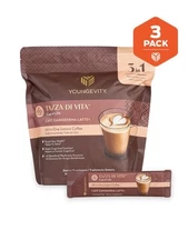 Youngevity Tazza Di Vita Café Ganoderma Latte+ - 3 Pack -3in1 Instant Coffee