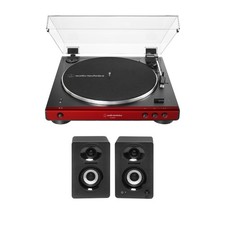 Audio-Technica AT-LP60XBT Bluetooth Stereo Turntable Speakers Red 