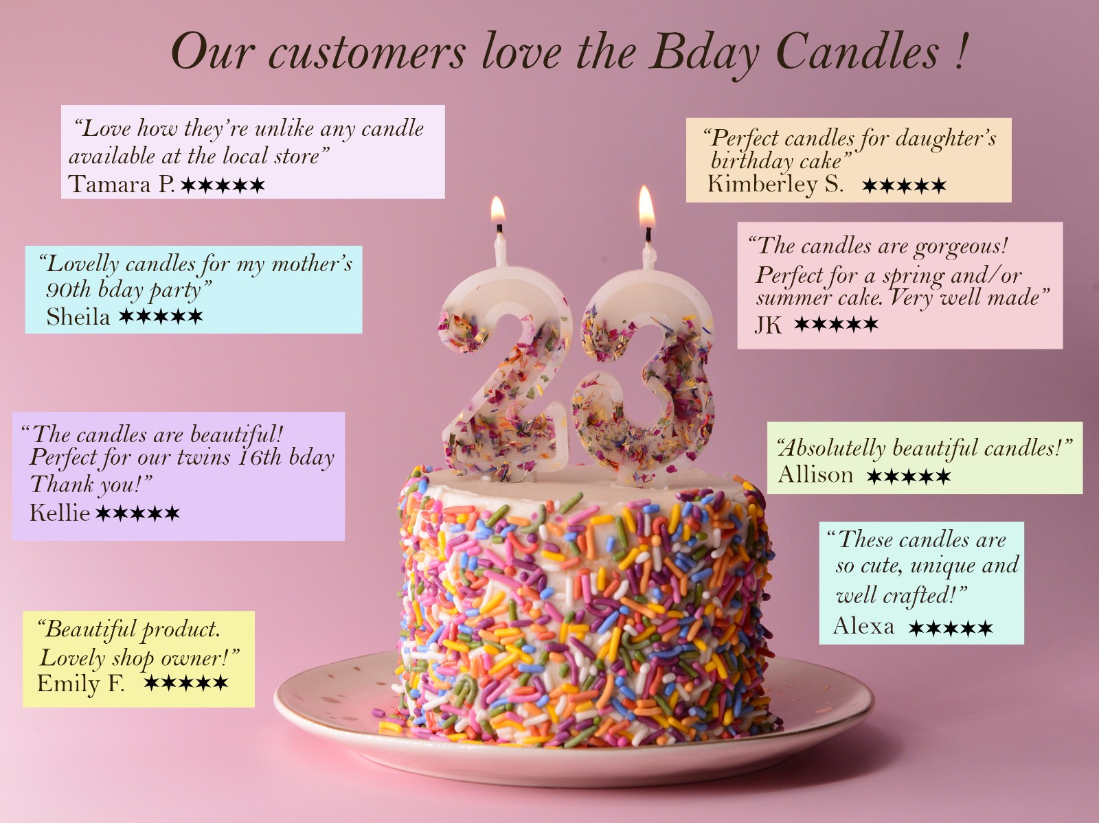 Pure Beeswax Numbers Birthday Candles With Dried Plants Nontoxic | Anniversary