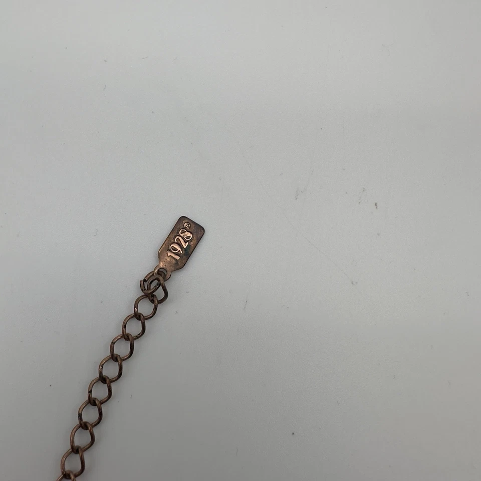 Collar De Colección 1928 Estrás Tono Oro Rosa Cordón Marrón Renacimiento Victoriano Otoño Foto 4 de 4