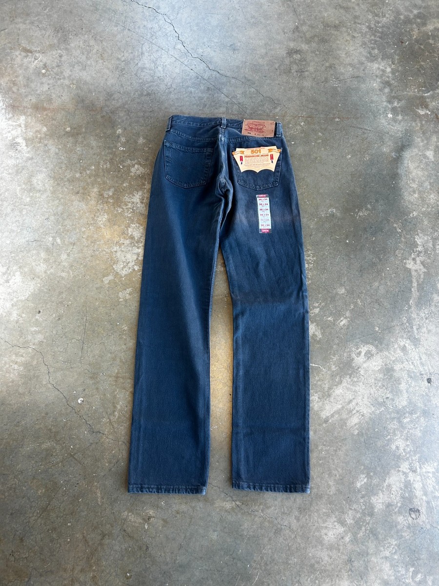 Vintage 90s Deadstock USA Made Levi 501 Navy Denim Pants Size