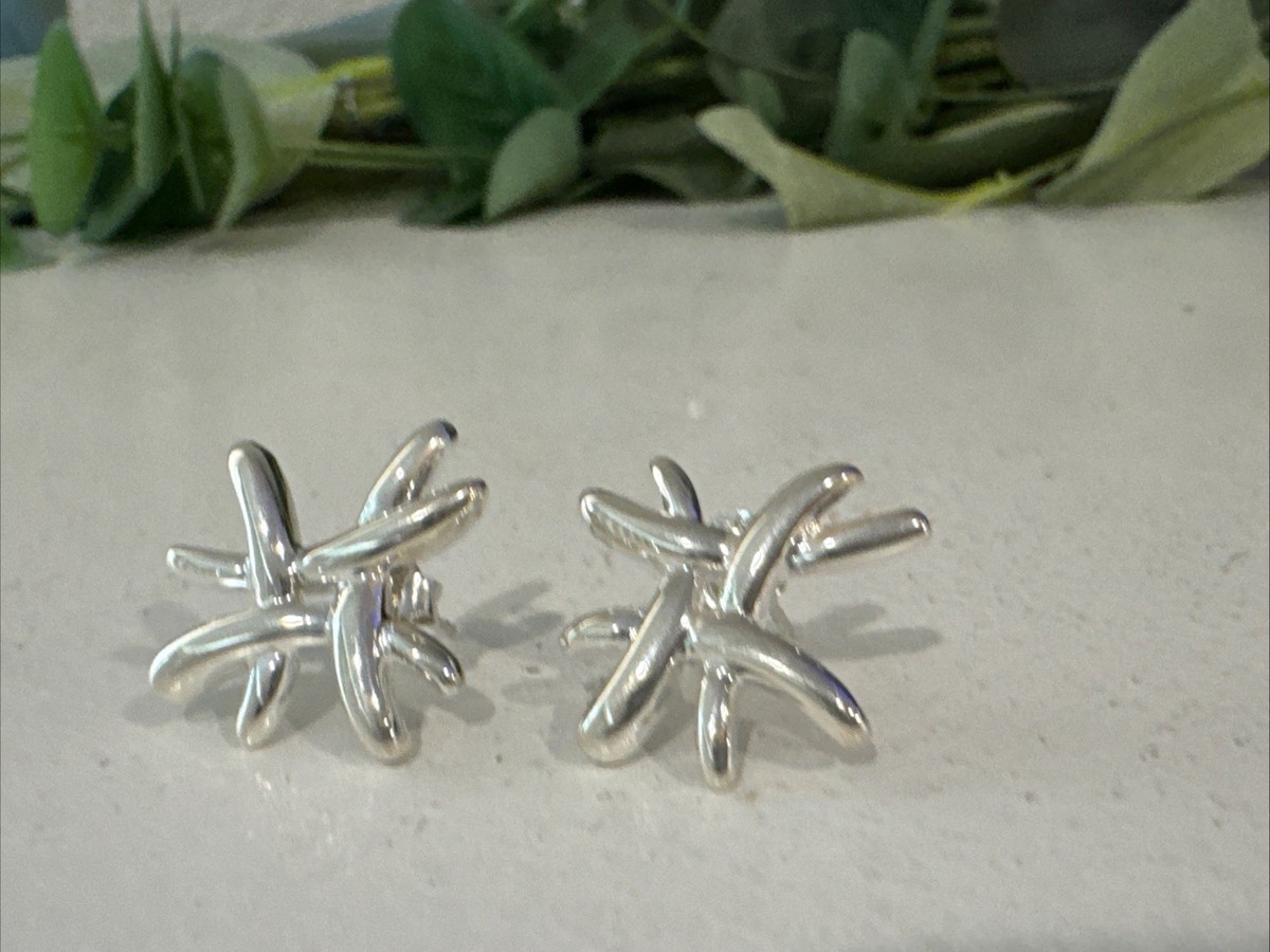 Angela Cummings 925 Stud Earrings, Geometric Sculpture, Rare Vintage
