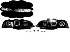 Led Ring Projector Black Headlights Lamp For Honda 1992-1995 Eg Ej1 Civic 23dr