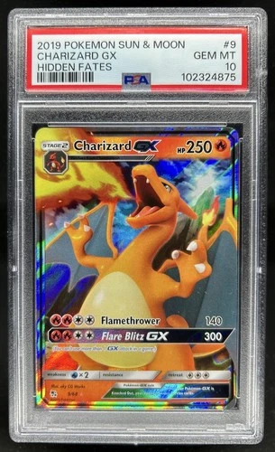 2019 Pokemon SM Hidden Fates Charizard GX #9/68 PSA 10 GEM MINT
